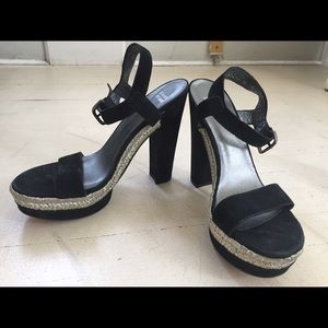 Stuart Weitzman Black and Silver Heels
